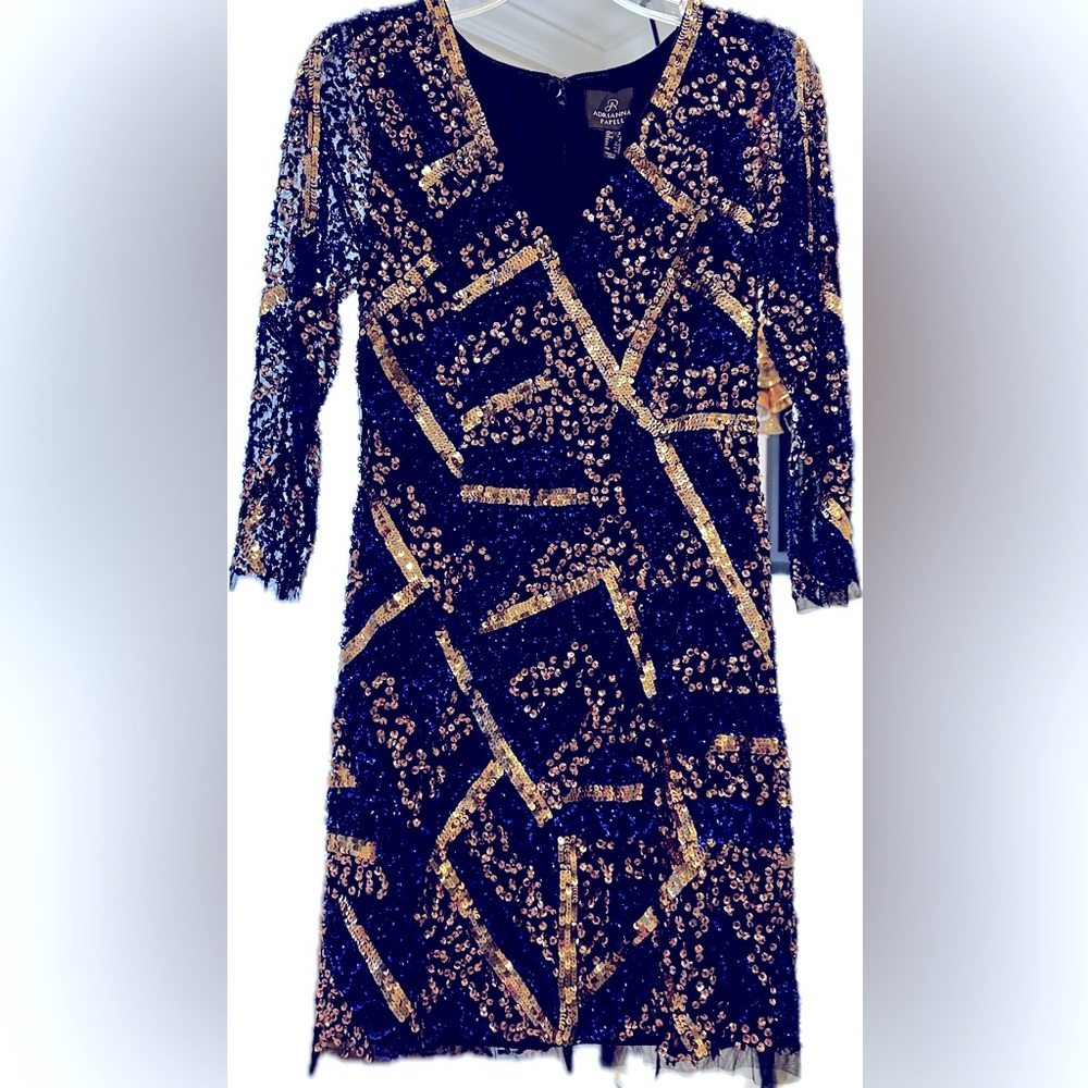 BNWT Adrianna Papell Geo Beaded Dress Auth